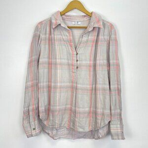 Kensie Pink and Grey Plaid Top